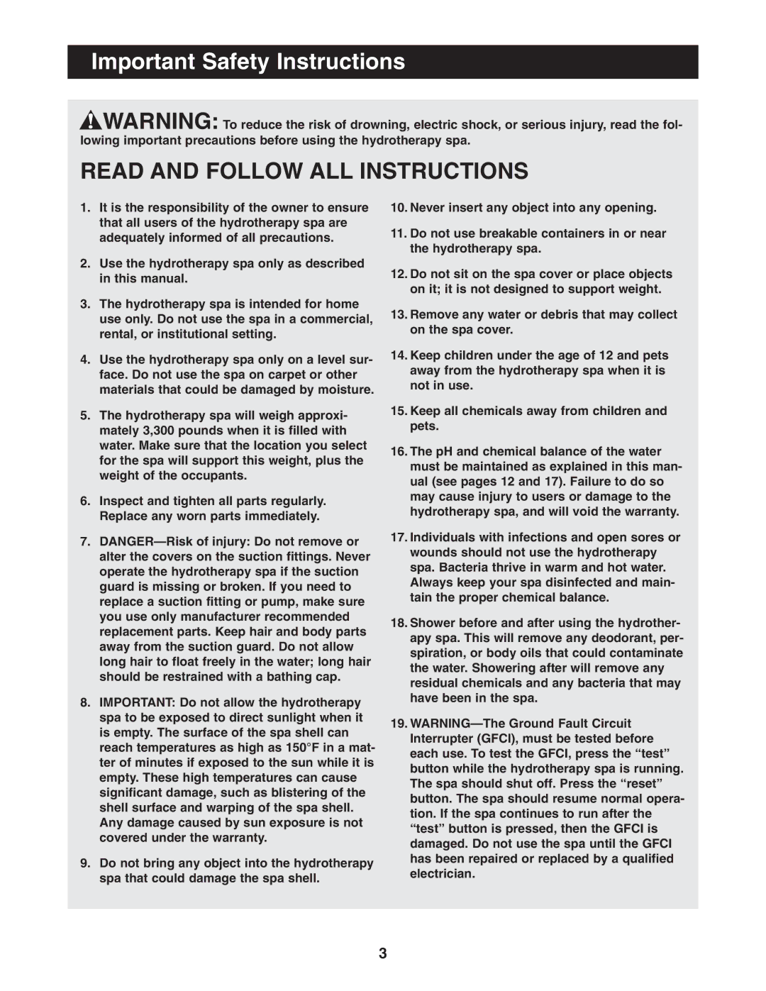 Image IMSB53950 user manual Important Safety Instructions, Read and Follow ALL Instructions 