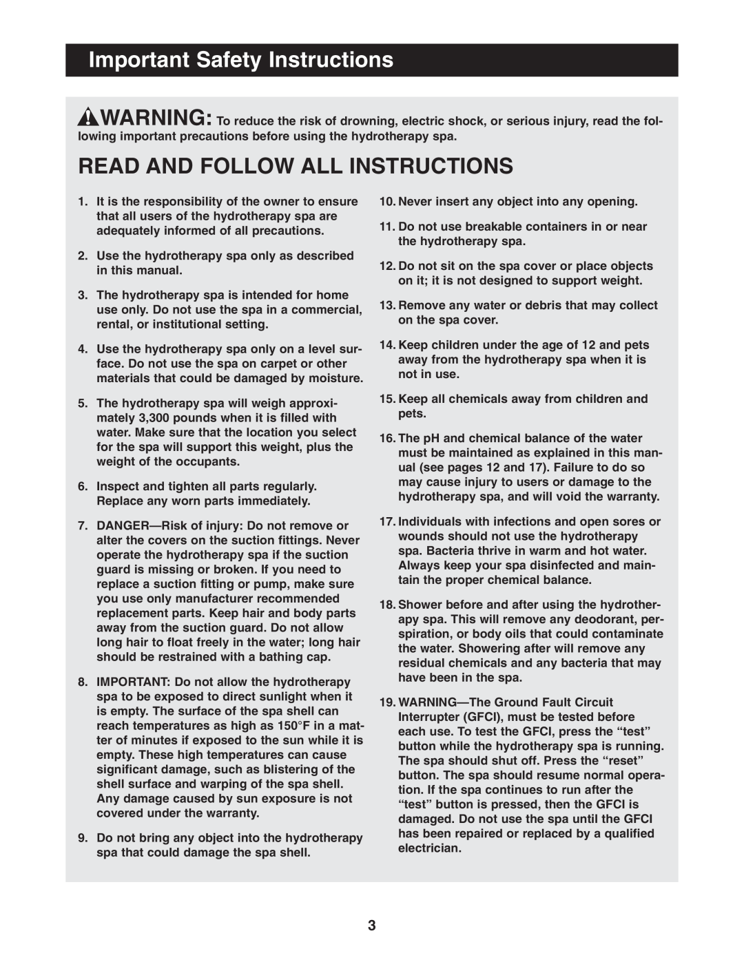 Image IMSB53950 user manual Important Safety Instructions, Read And Follow All Instructions 