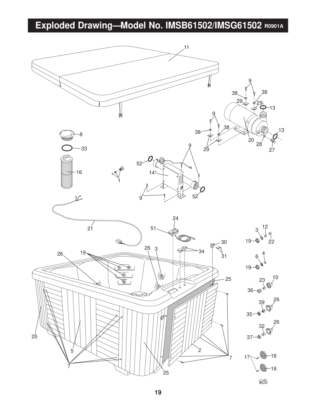 Image IMSG61502,IMSB61502, IMSB61502, IMSG61502 user manual Exploded Drawing-Model No. IMSB61502/IMSG61502 R0901A 