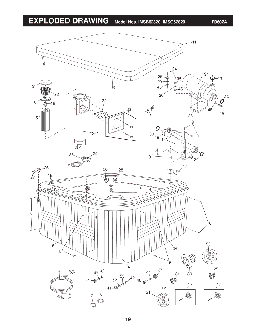 Image user manual Exploded DRAWING- Model Nos. IMSB62820, IMSG62820 R0602A 