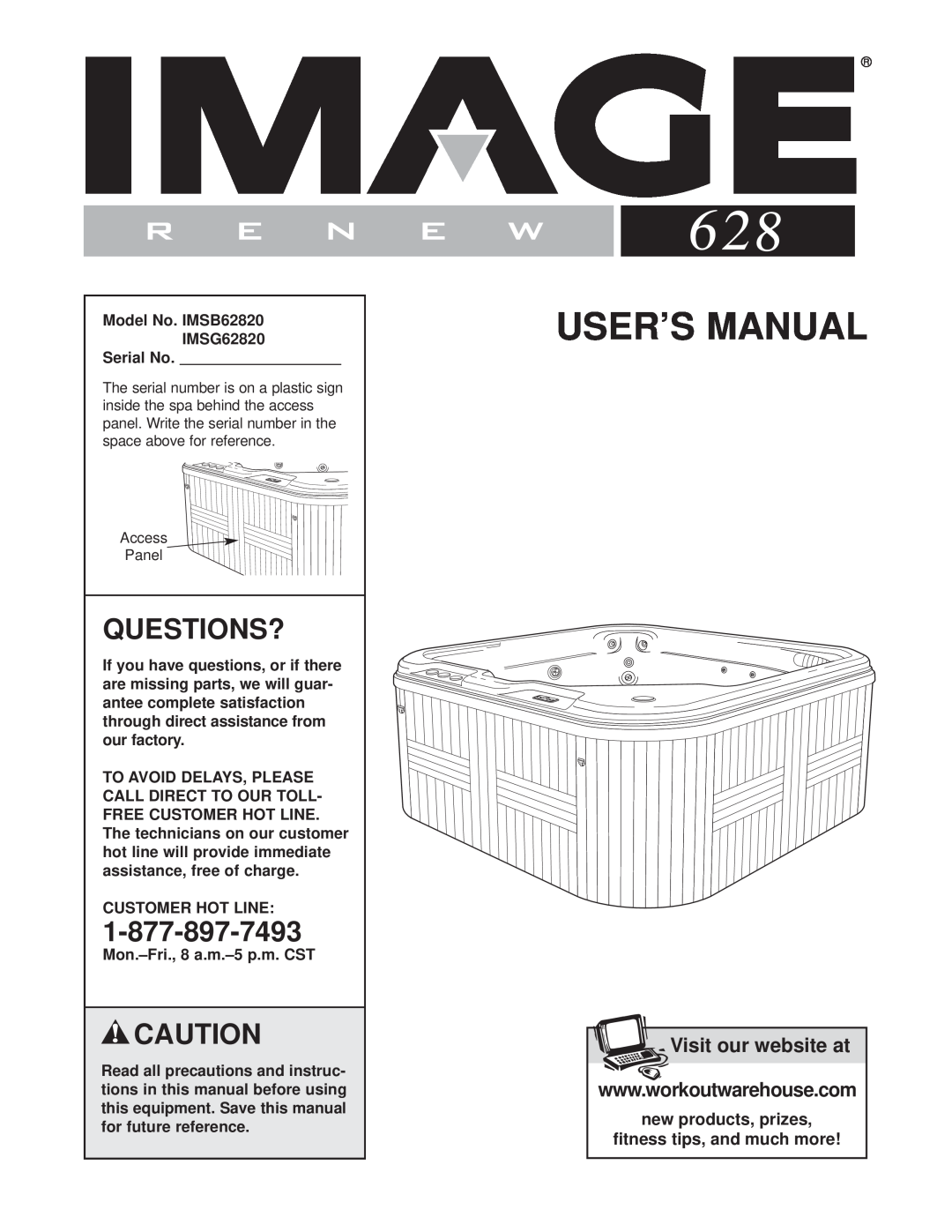 Image IMSB62820, IMSG62820 user manual Questions?, User’S Manual, Visit our website at 