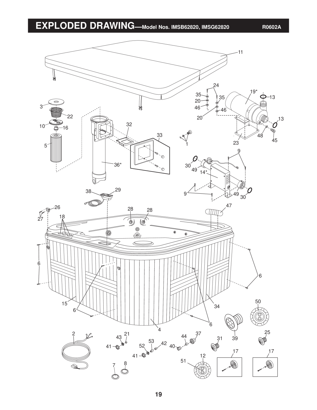 Image user manual EXPLODED DRAWING- Model Nos. IMSB62820, IMSG62820, R0602A 