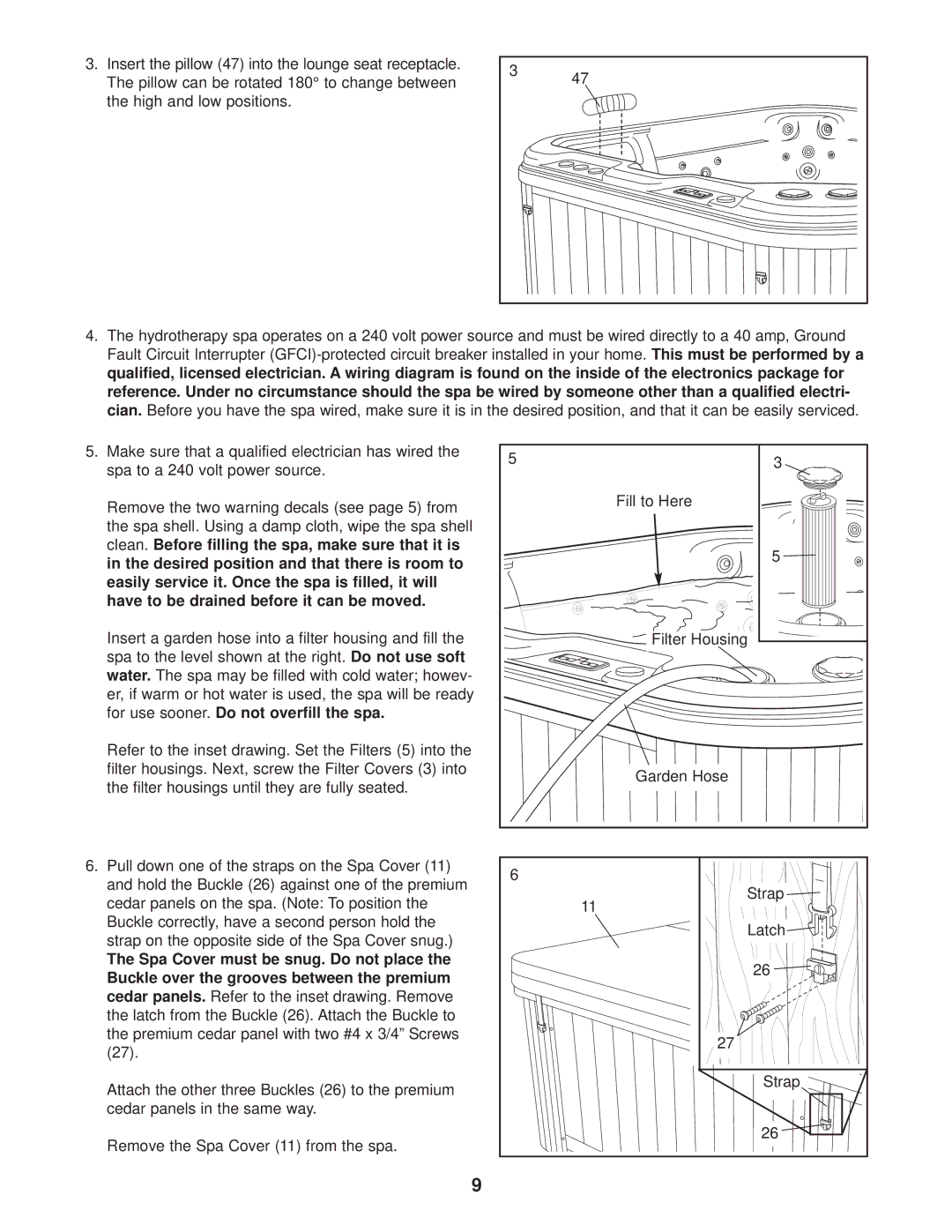 Image IMSB73911, IMSG73911 user manual For use sooner. Do not overfill the spa 