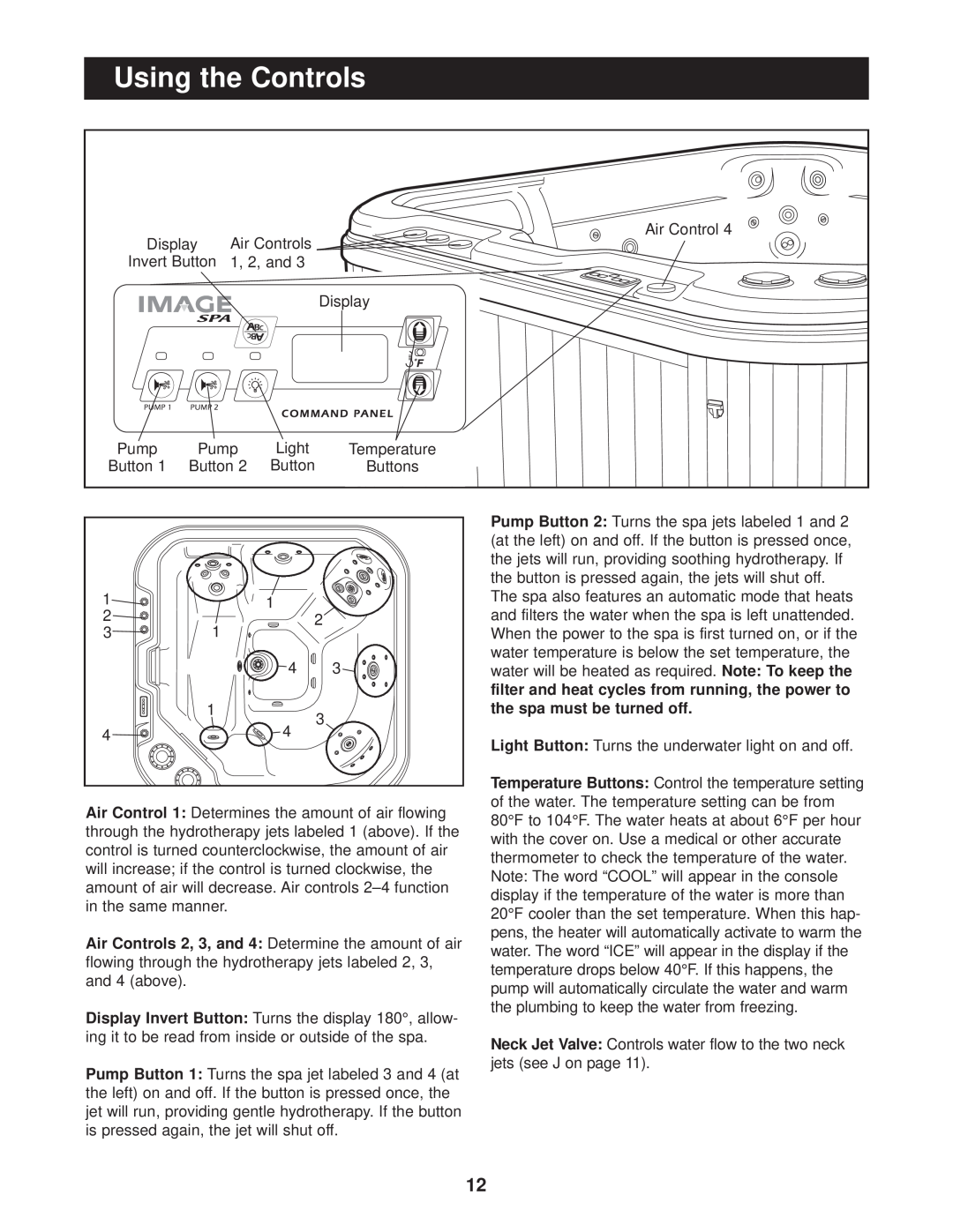 Image IMSG73911, IMSB73911 user manual Using the Controls 