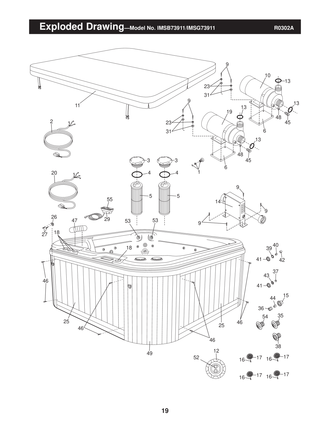 Image user manual Exploded Drawing-Model No. IMSB73911/IMSG73911, R0302A 