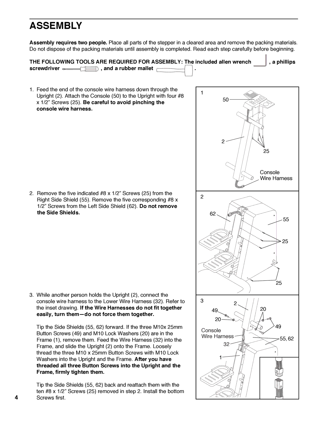 Image IMST90060 user manual Assembly, Screwdriver A rubber mallet 