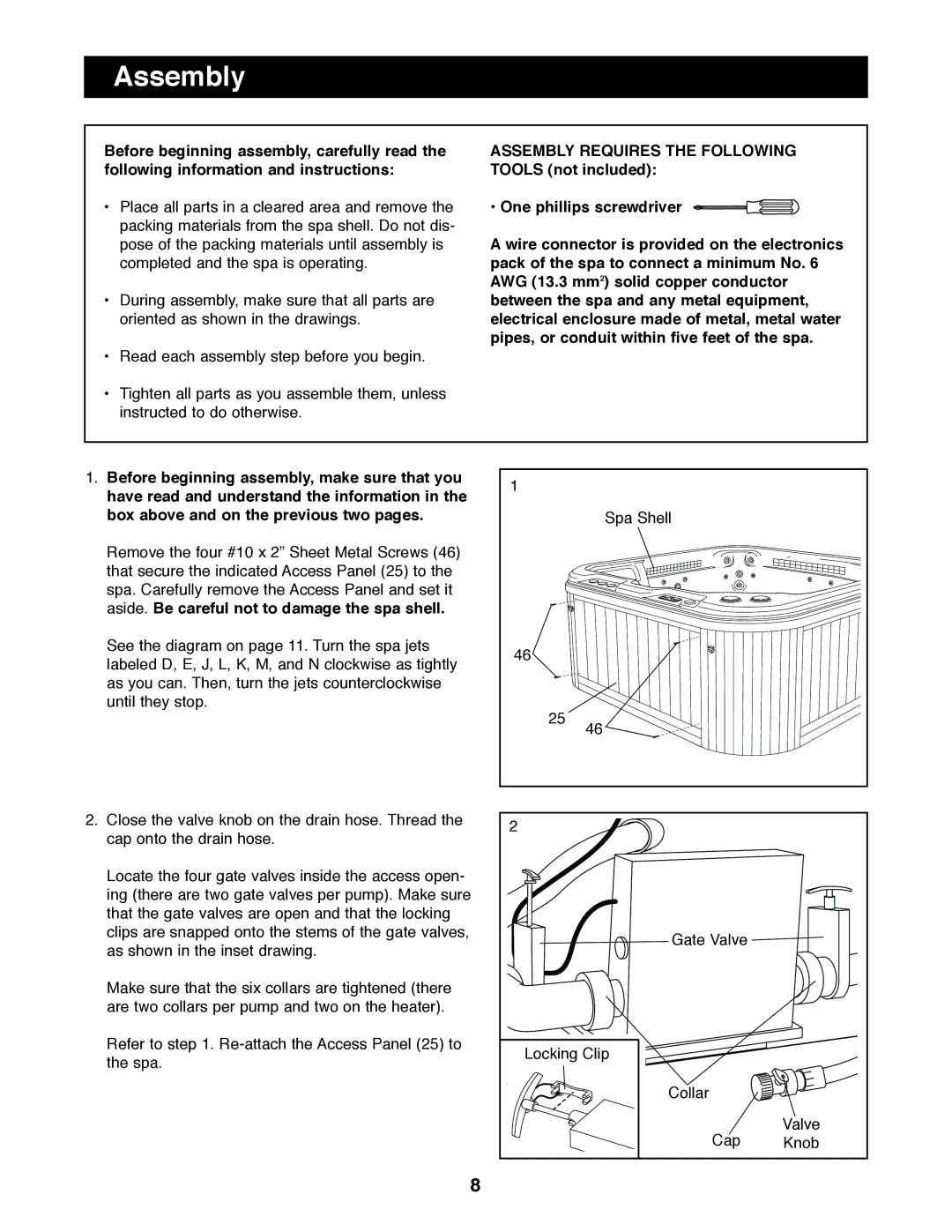 Image IMSW73910 user manual Assembly, Aside. Be careful not to damage the spa shell 