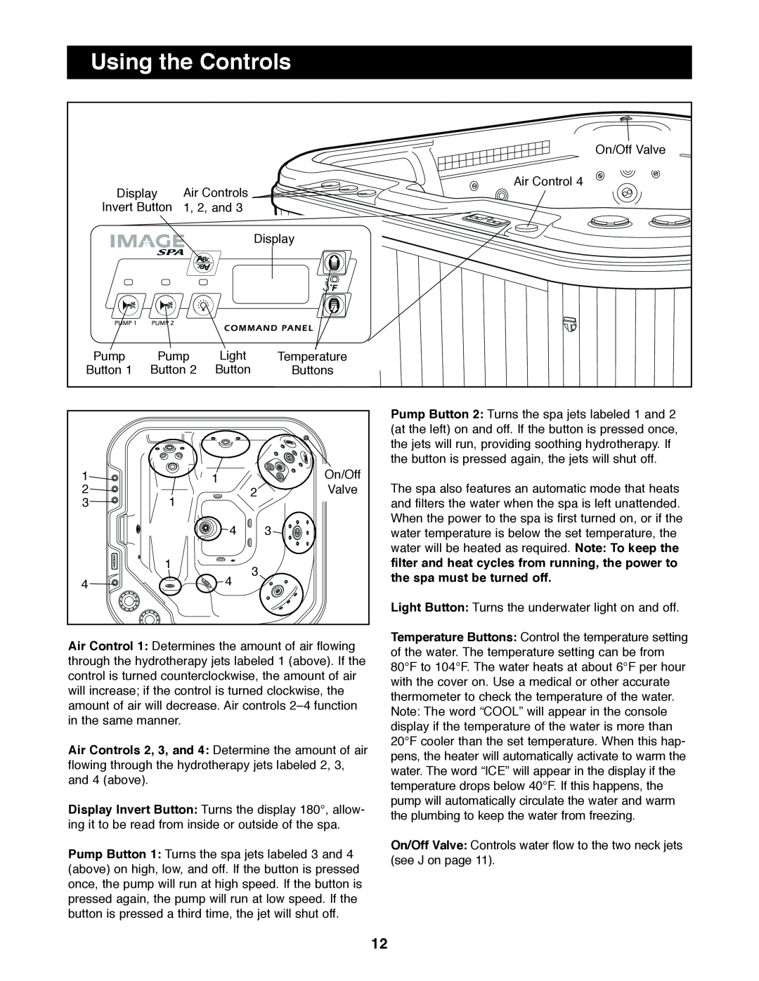Image IMSW73910 user manual Using the Controls 