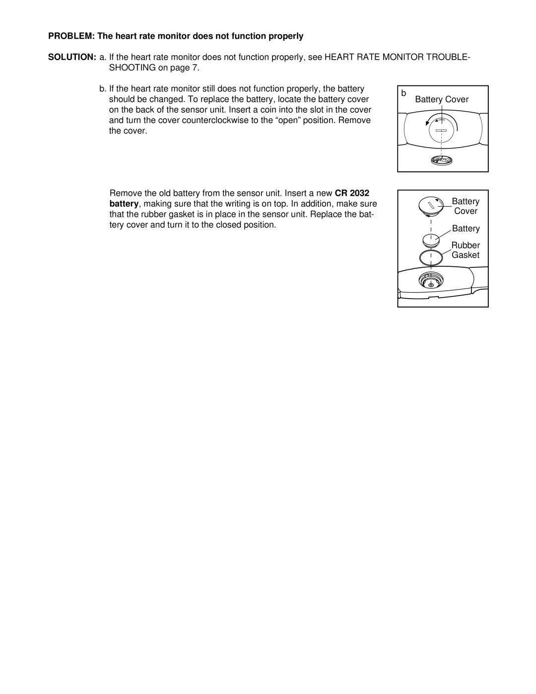 Image IMTL07610 user manual Problem The heart rate monitor does not function properly 