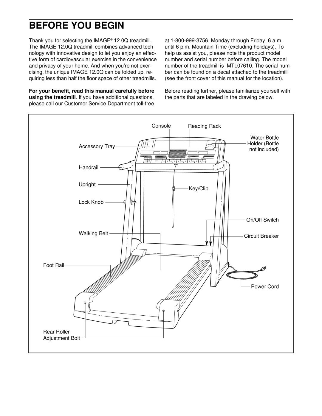 Image IMTL07610 user manual Before YOU Begin 