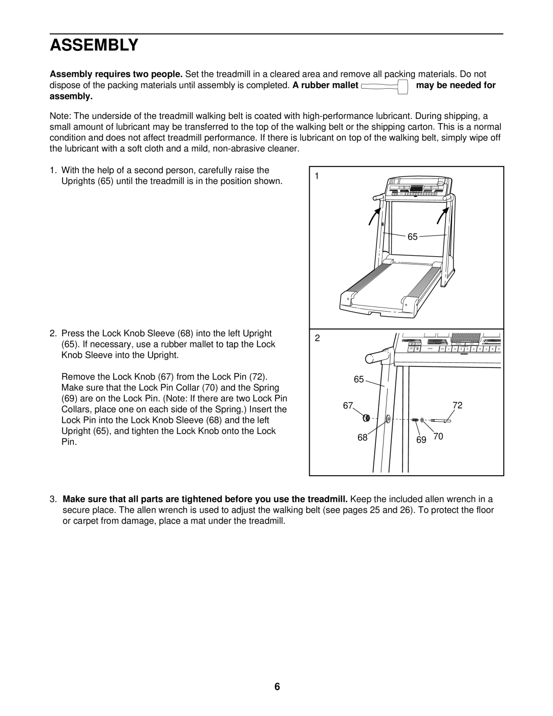 Image IMTL07610 user manual Assembly 