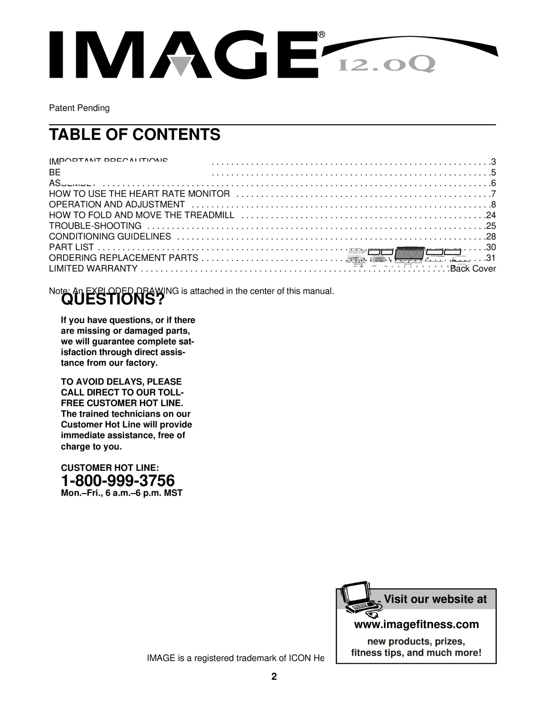 Image IMTL07611 user manual Table of Contents 