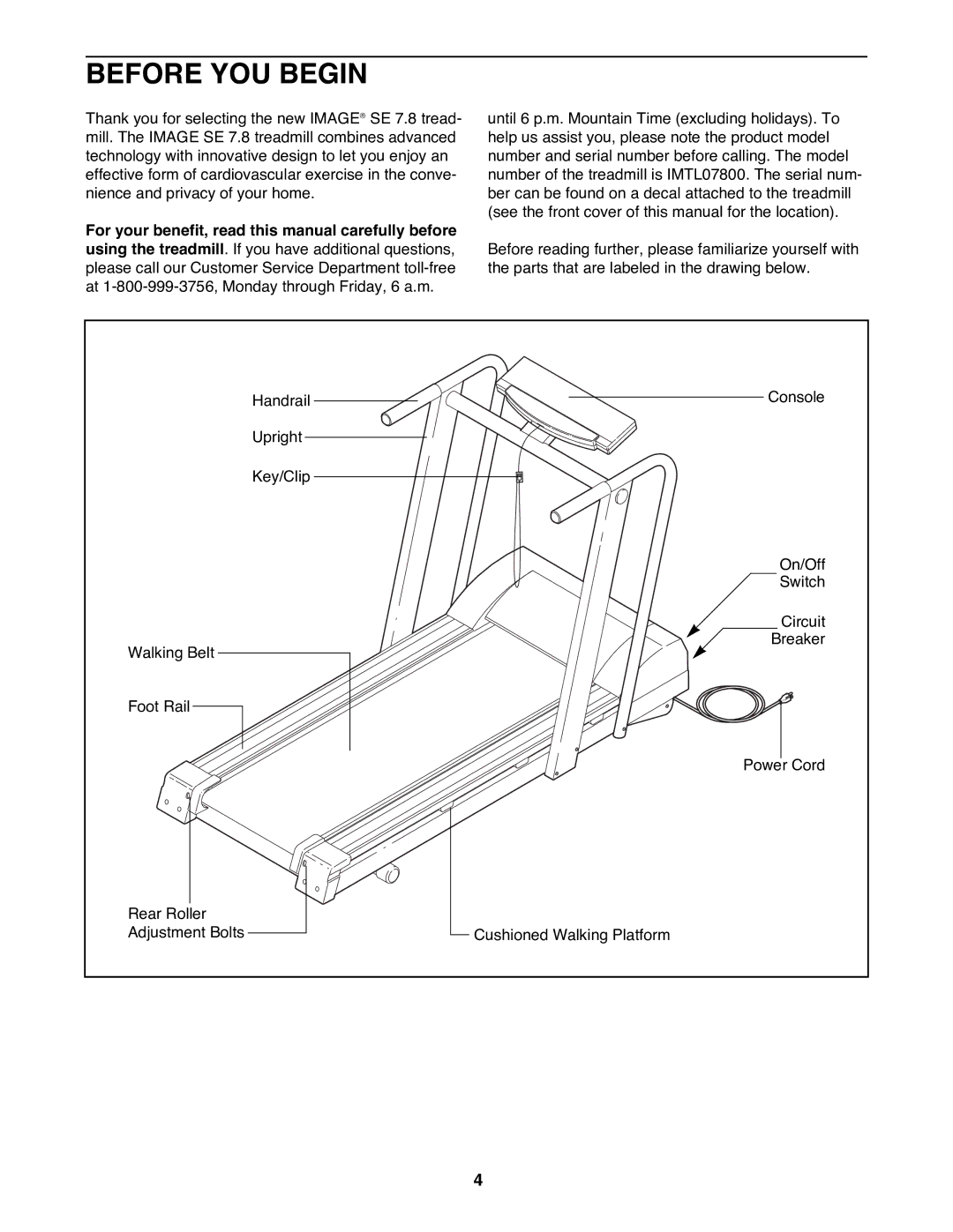 Image IMTL07800 user manual Before YOU Begin 