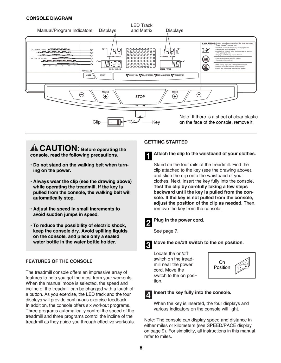 Image IMTL07800 user manual Console Diagram, Features of the Console, Getting Started 