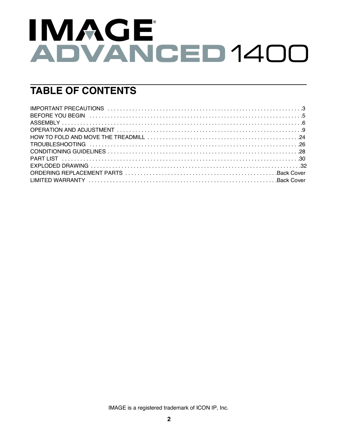 Image IMTL07905.0 user manual Table of Contents 