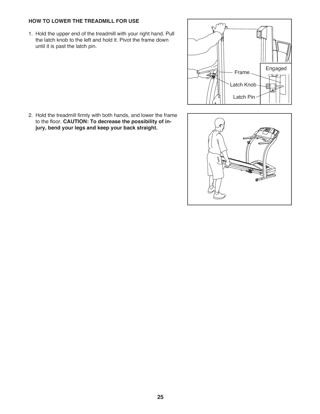 Image IMTL07905.0 user manual HOW to Lower the Treadmill for USE 