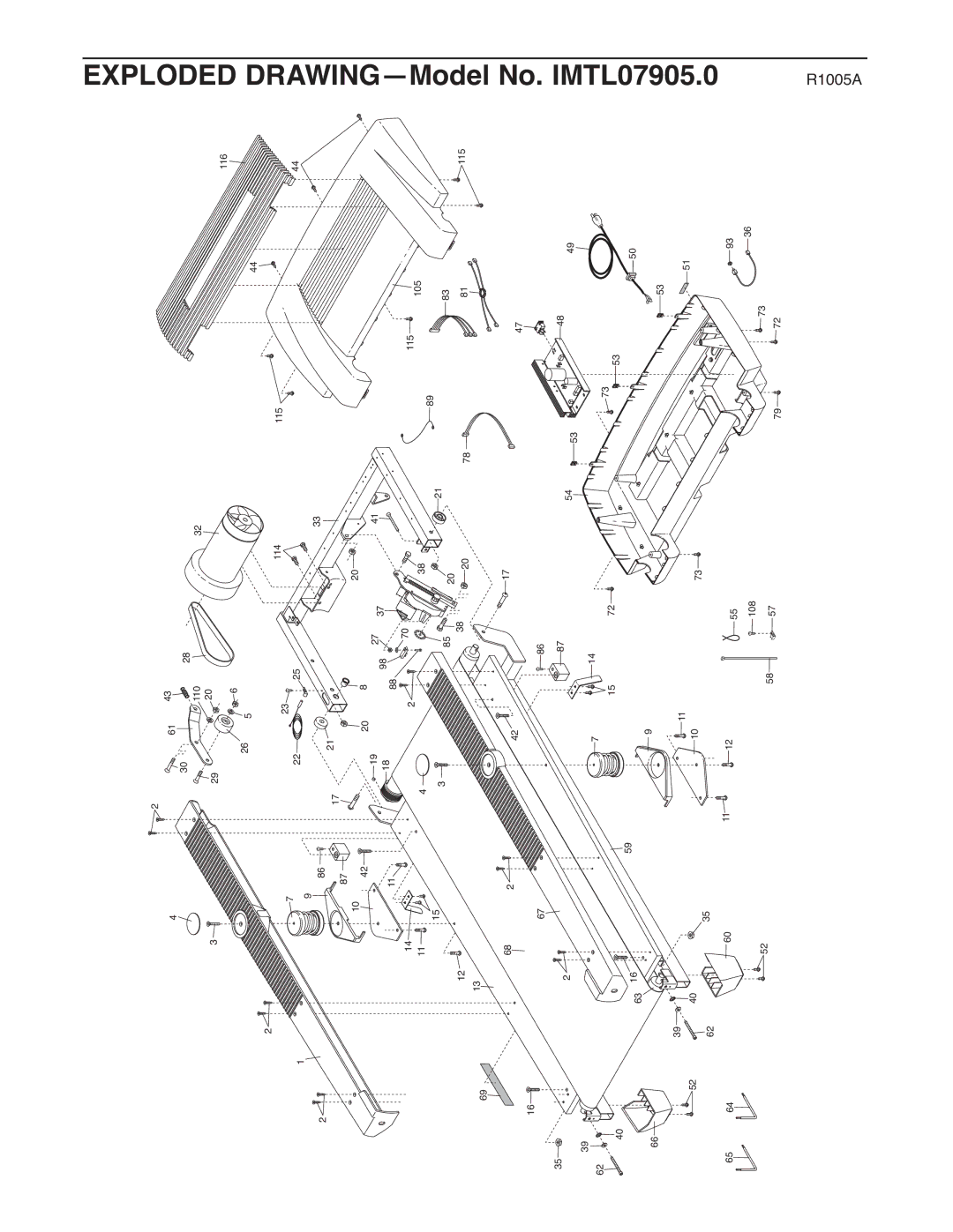 Image IMTL07905.0 user manual Exploded DRAWING-Model No 