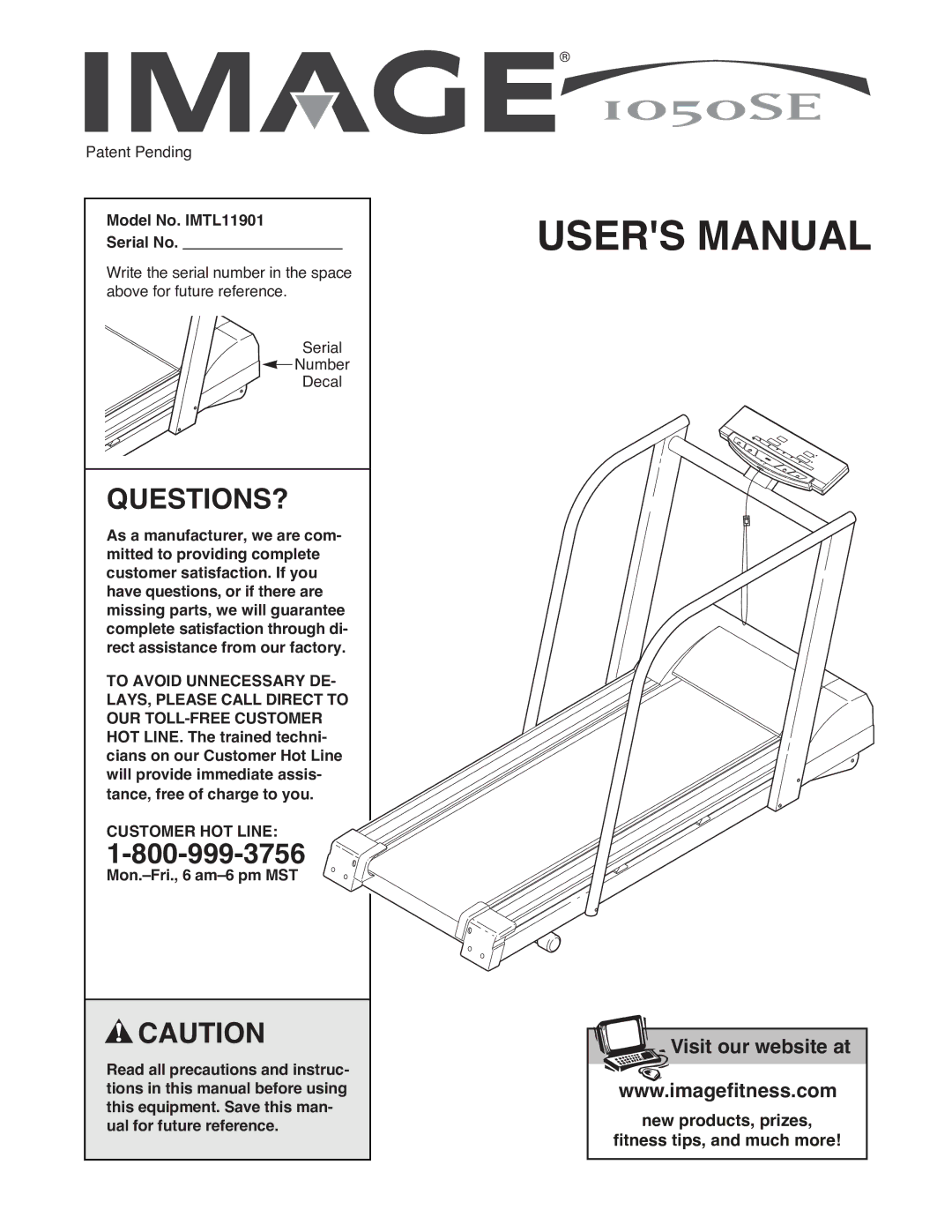 Image user manual Questions?, Model No. IMTL11901 Serial No, Customer HOT Line 