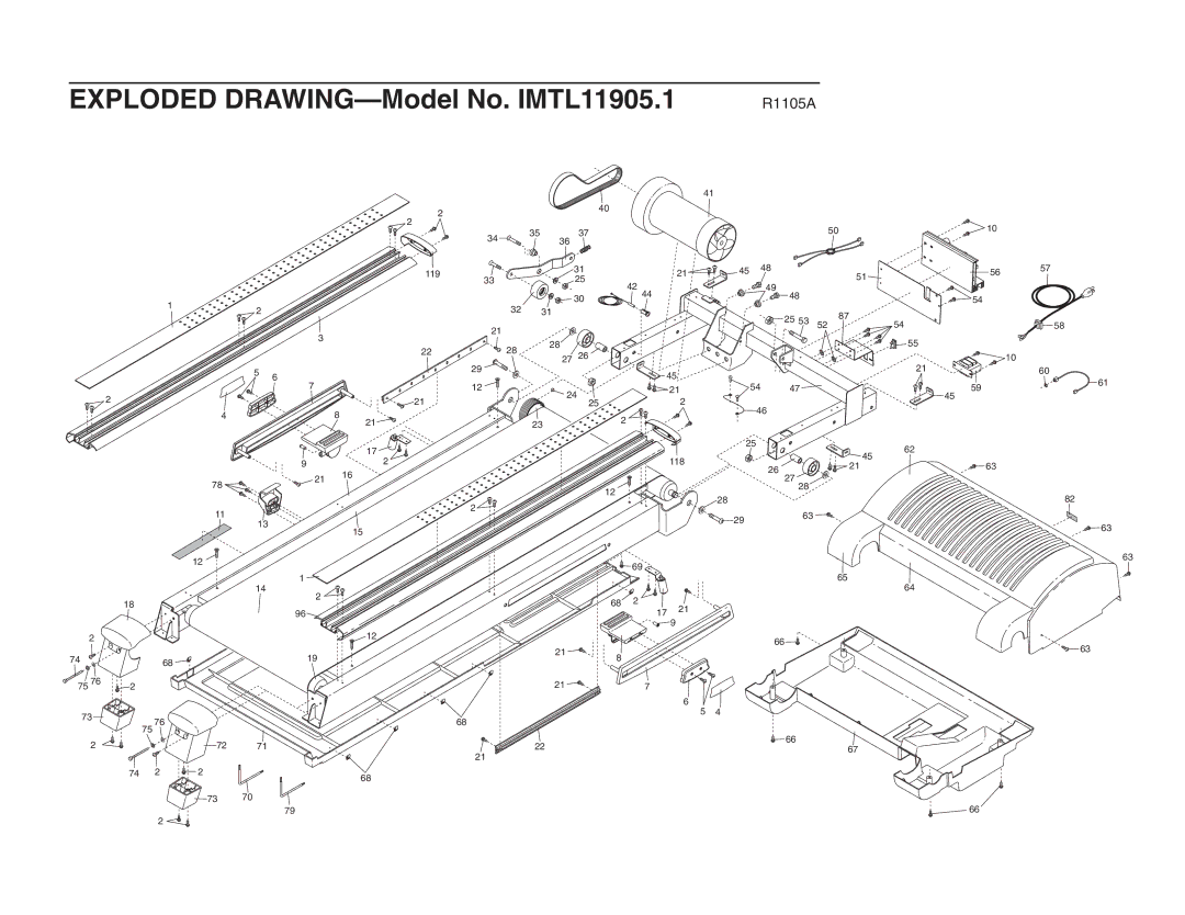 Image user manual Exploded DRAWING-Model No. IMTL11905.1 