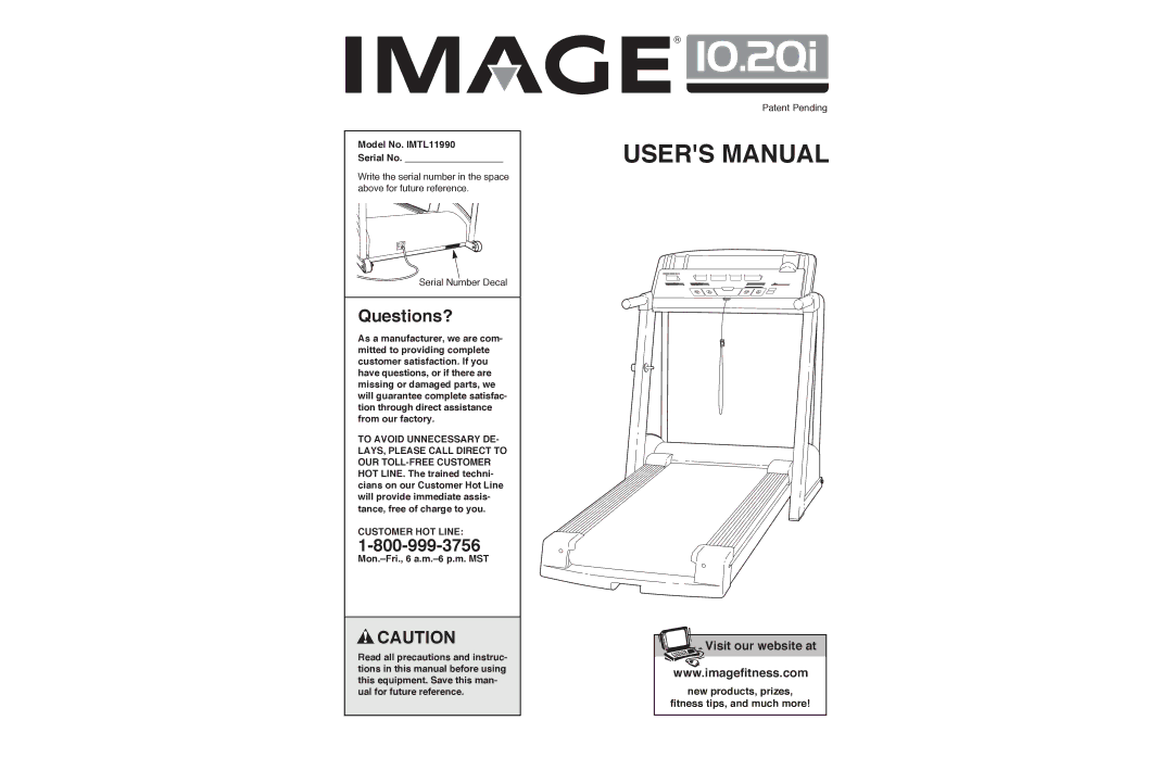 Image user manual Model No. IMTL11990 Serial No, Customer HOT Line 