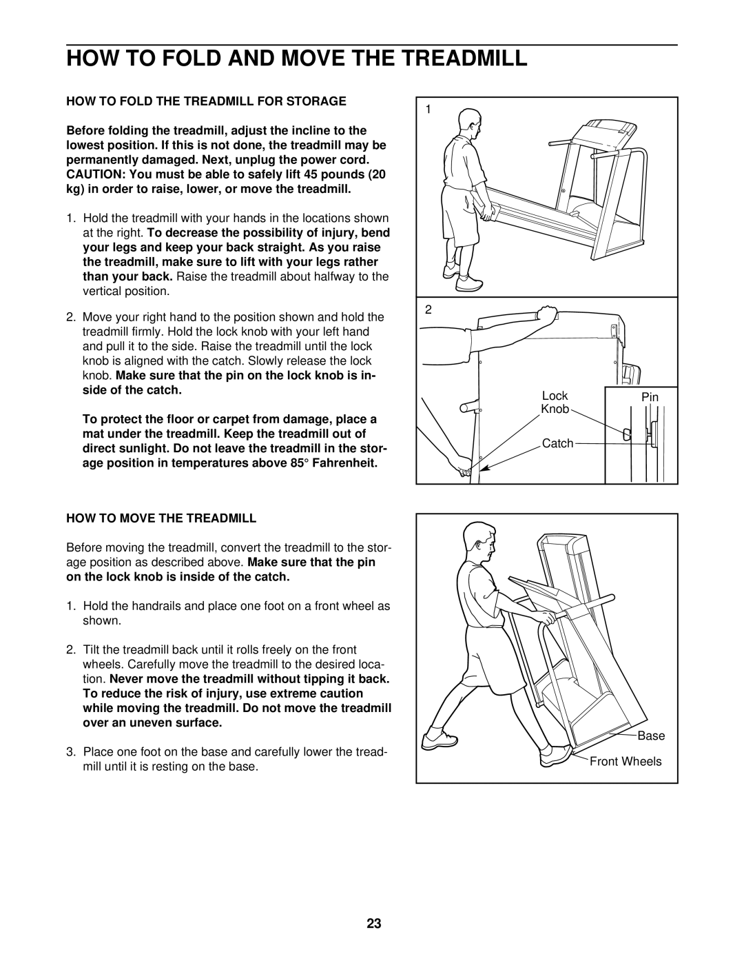 Image IMTL12900 HOW to Fold and Move the Treadmill, HOW to Fold the Treadmill for Storage, HOW to Move the Treadmill 