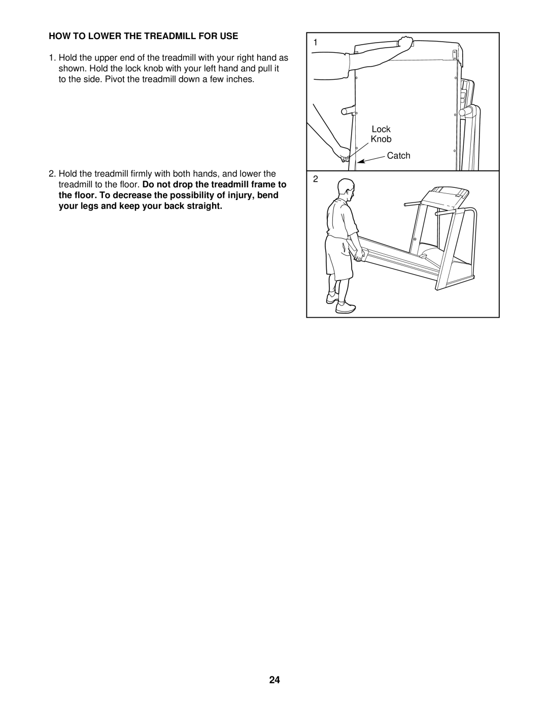 Image IMTL12901 user manual HOW to Lower the Treadmill for USE 