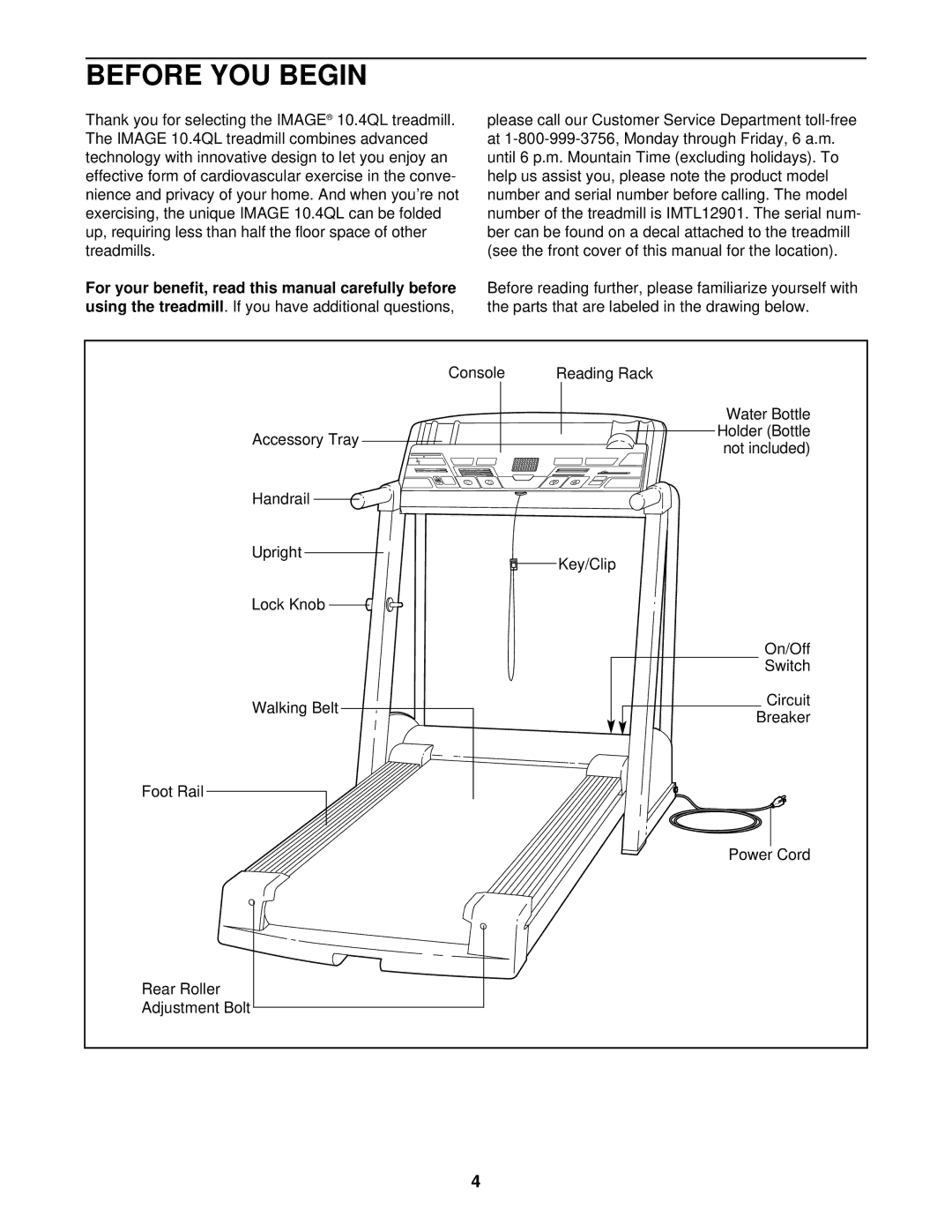 Image IMTL12901 user manual Before YOU Begin 