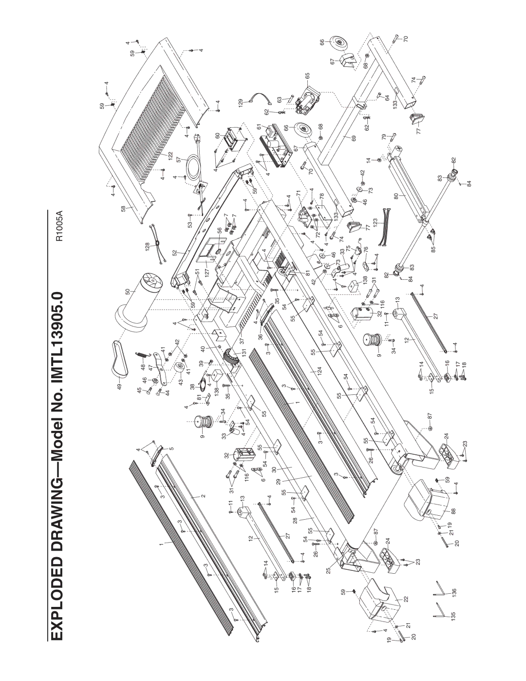 Image user manual Exploded DRAWING-Model No. IMTL13905.0 