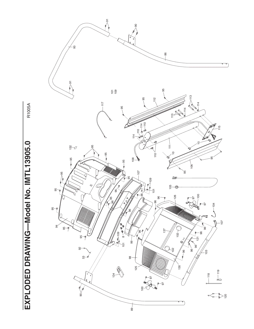 Image user manual Exploded DRAWING-Model No. IMTL13905.0 