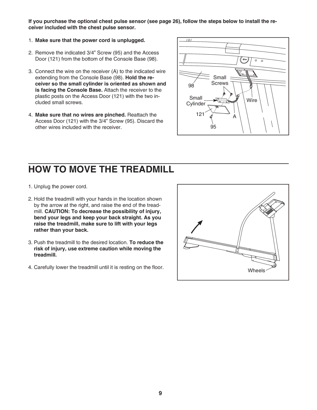 Image IMTL13905.0 user manual HOW to Move the Treadmill 