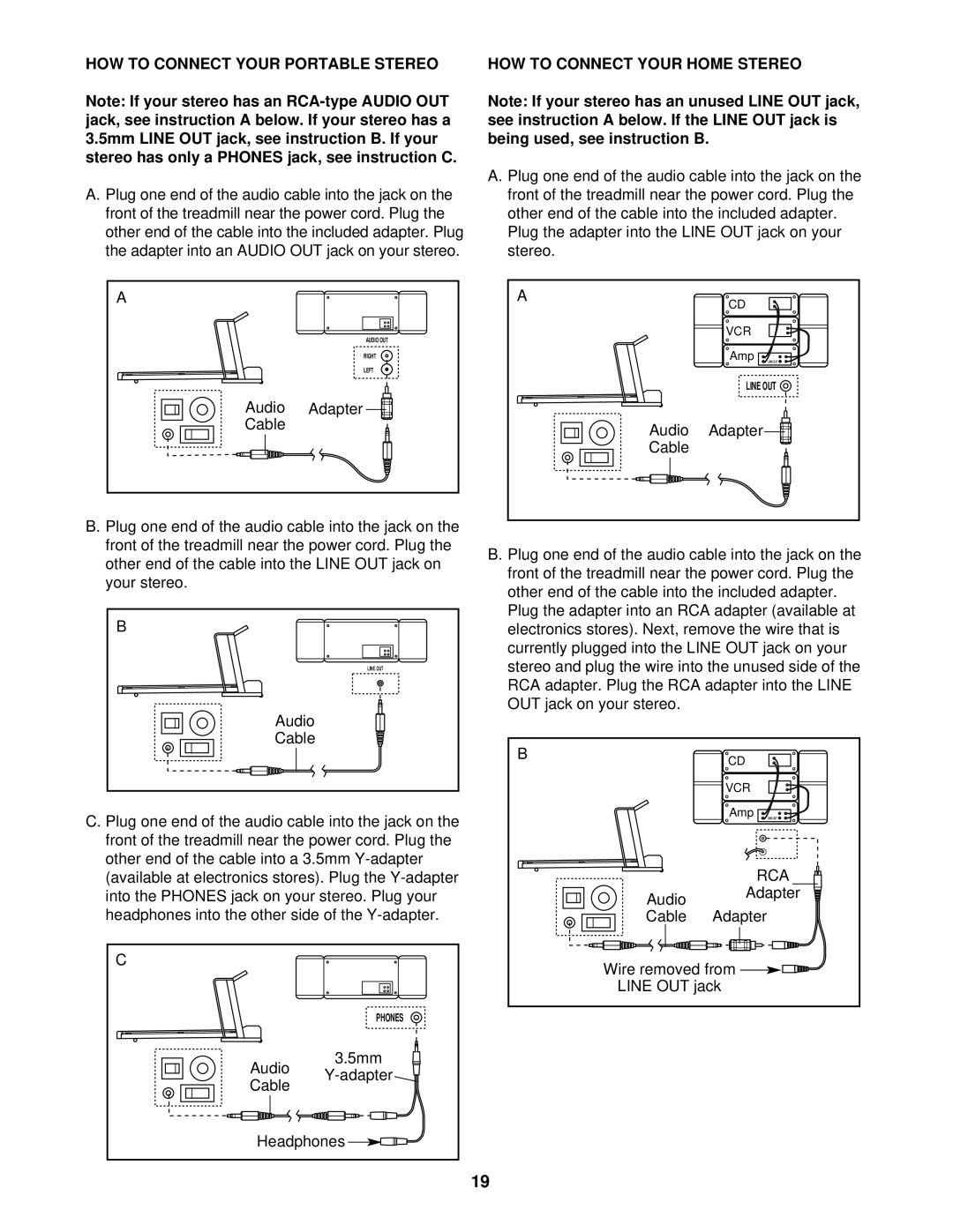 Image IMTL14900 user manual HOW to Connect Your Portable Stereo, HOW to Connect Your Home Stereo 