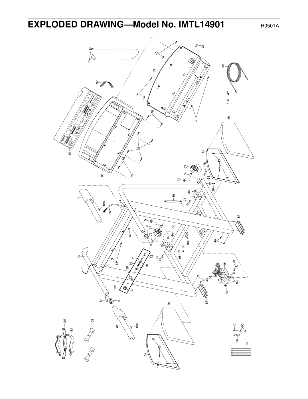 Image user manual Exploded DRAWING-Model No. IMTL14901 