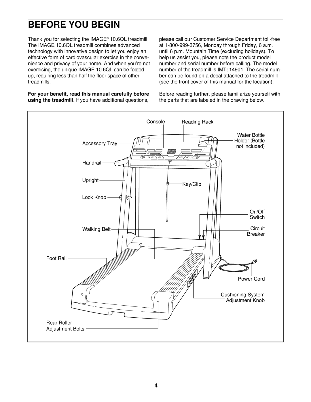 Image IMTL14901 user manual Before YOU Begin 