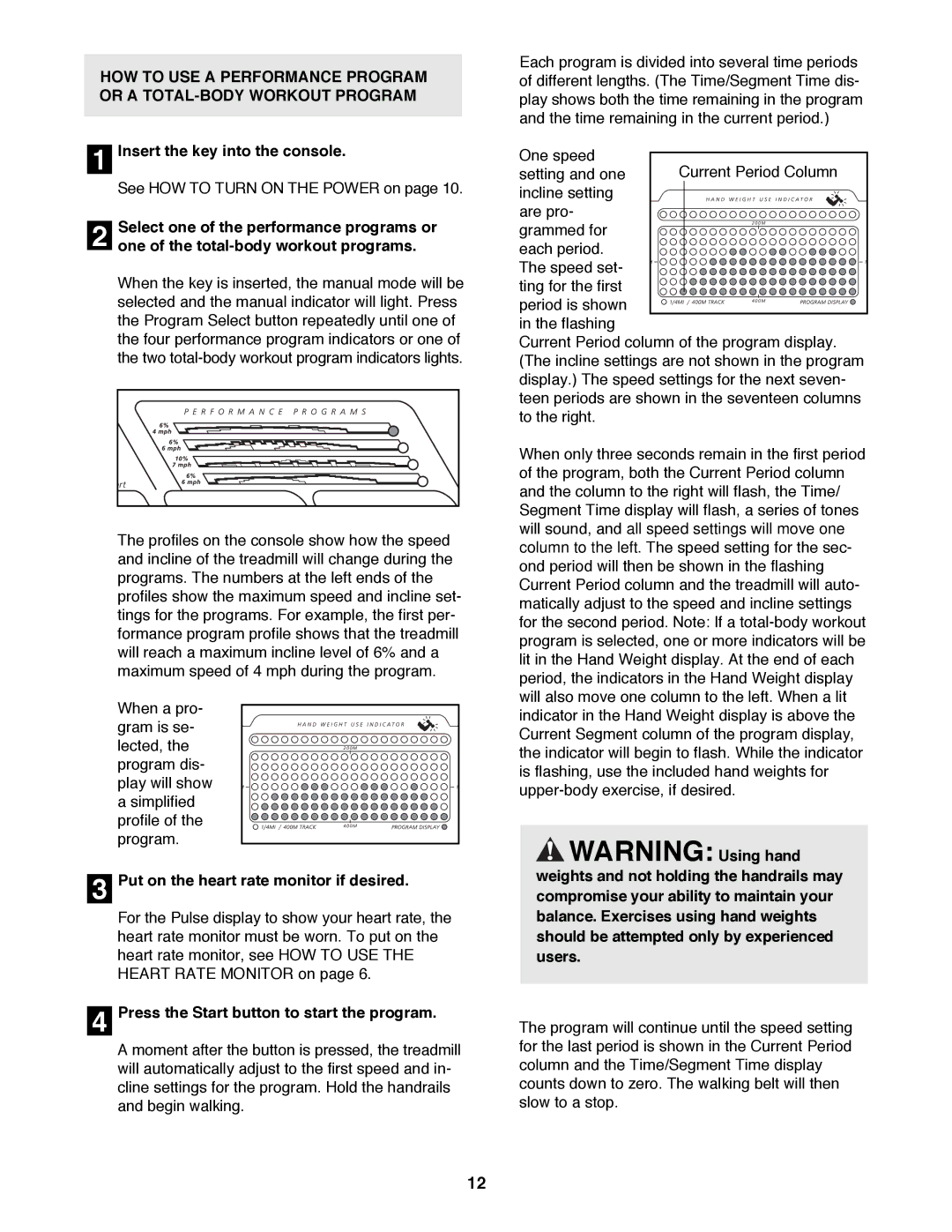 Image IMTL15991 user manual One of the total-body workout programs, Press the Start button to start the program 