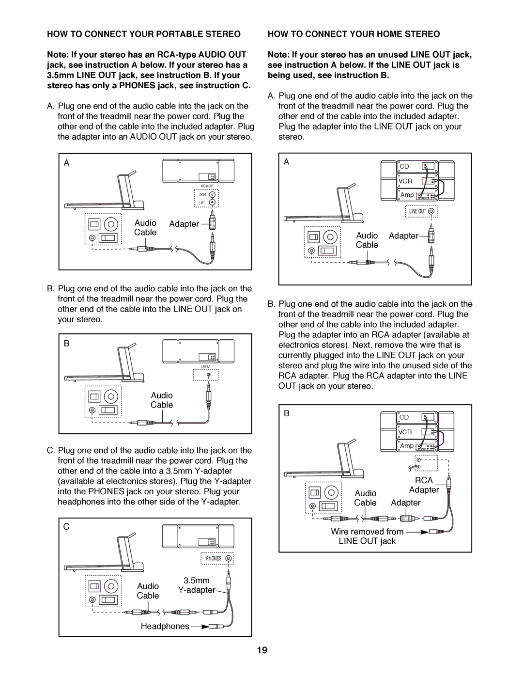 Image IMTL15991 user manual HOW to Connect Your Portable Stereo, HOW to Connect Your Home Stereo 