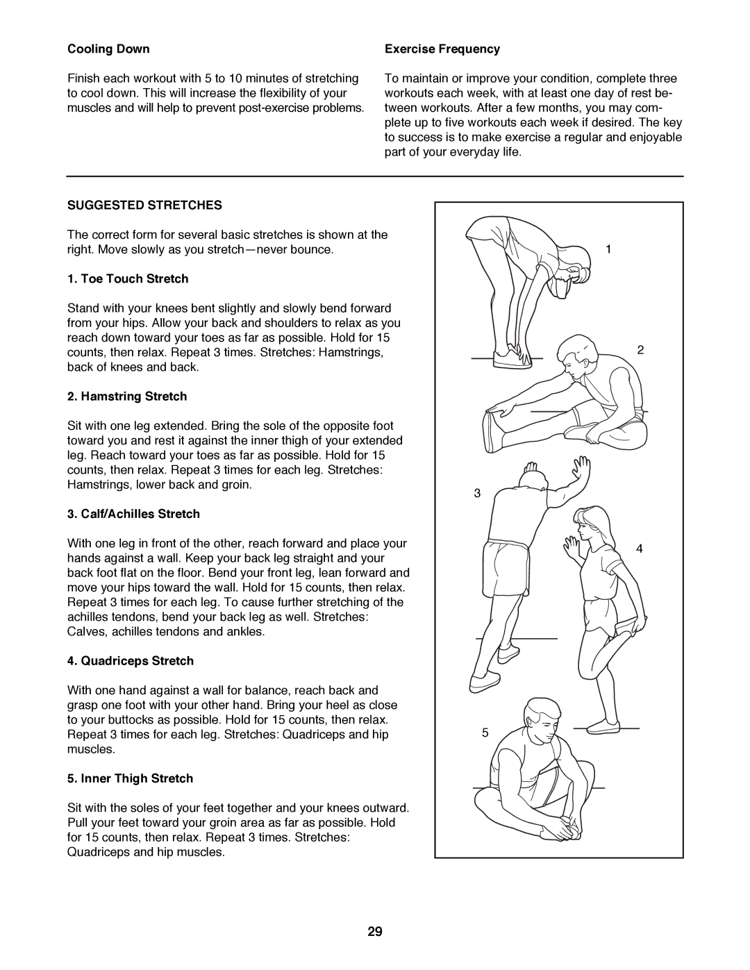 Image IMTL15991 user manual Suggested Stretches 