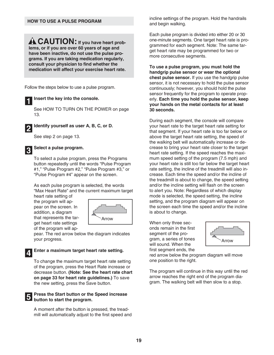 Image IMTL19905 user manual HOW to USE a Pulse Program, Select a pulse program, Enter a maximum target heart rate setting 