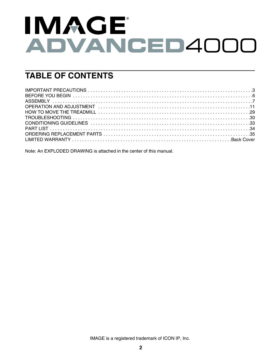 Image IMTL19905 user manual Table of Contents 