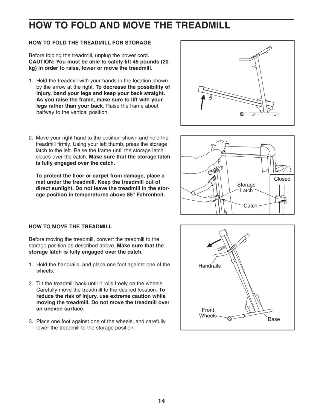 Image IMTL22506.0 HOW to Fold and Move the Treadmill, HOW to Fold the Treadmill for Storage, HOW to Move the Treadmill 