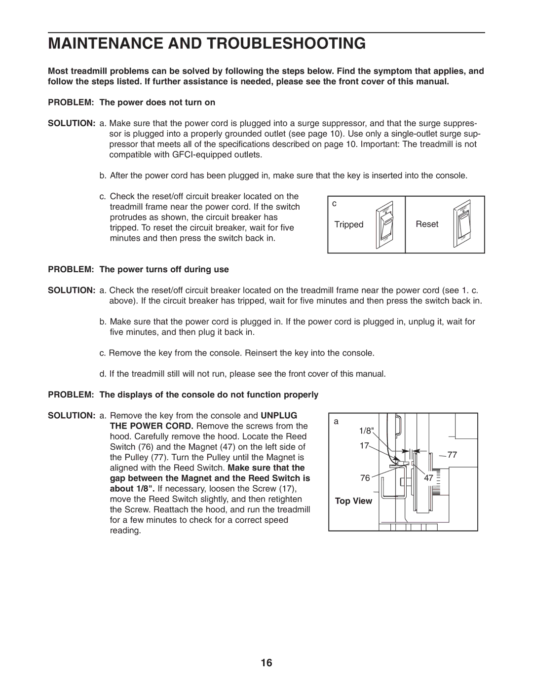 Image IMTL22506.0 user manual Maintenance and Troubleshooting, Problem The power turns off during use, Top View 