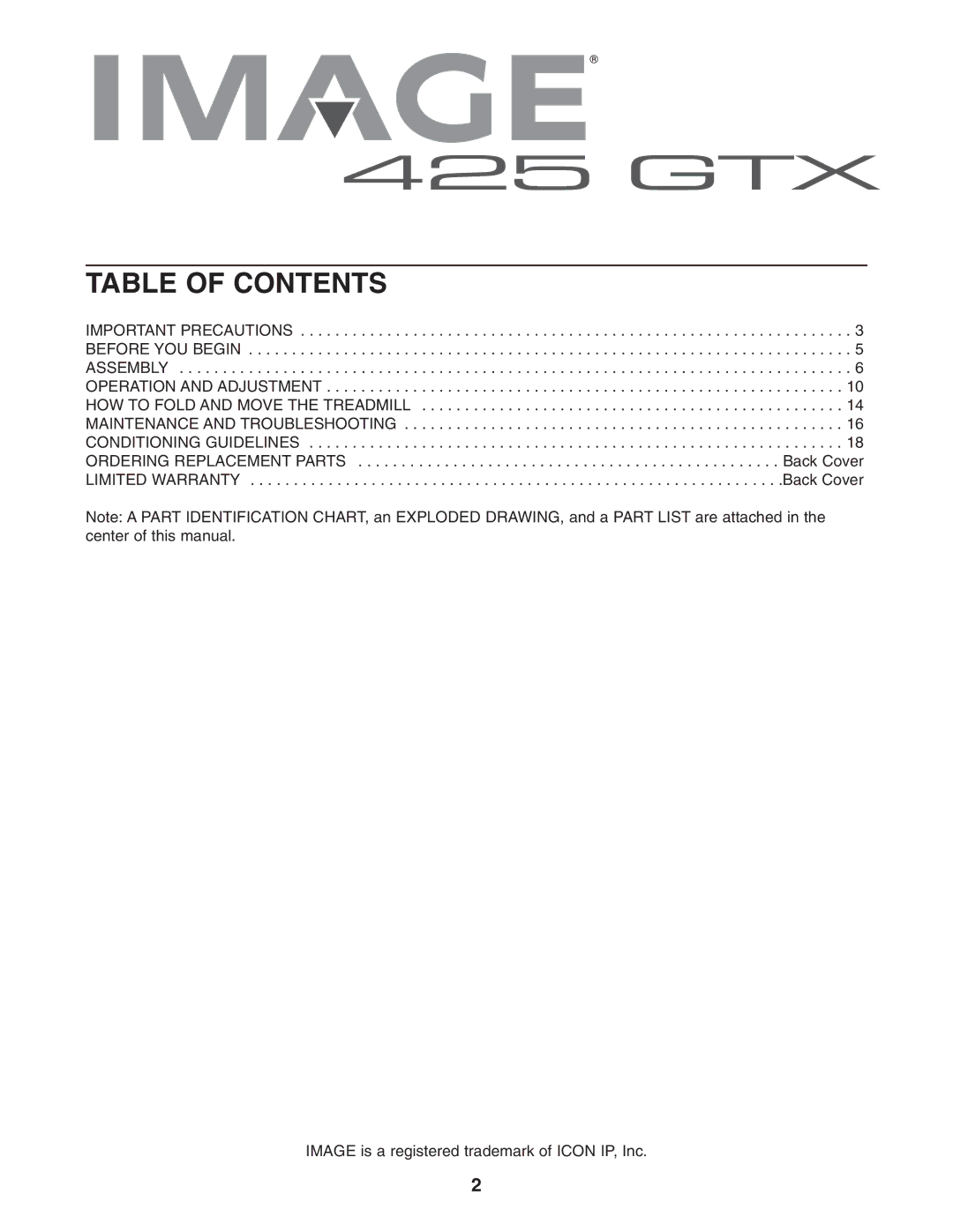 Image IMTL22506.0 user manual Table of Contents 