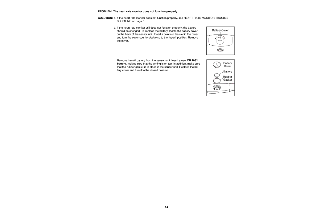 Image IMTL22990 user manual Problem The heart rate monitor does not function properly 