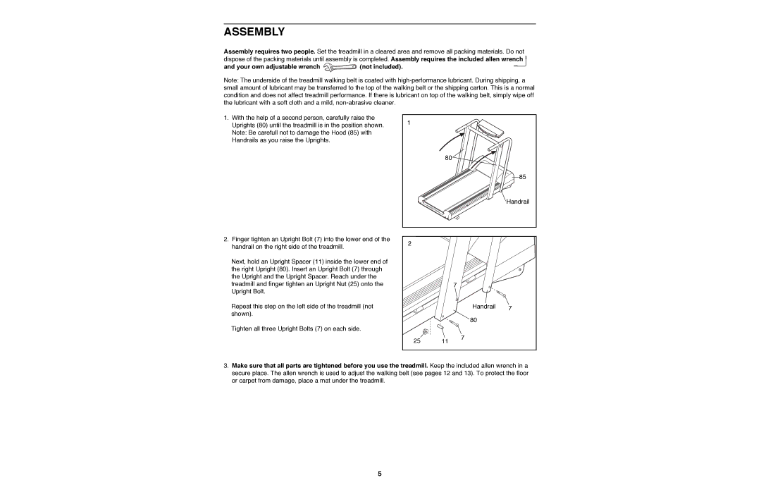 Image IMTL22990 user manual Assembly, Your own adjustable wrench not included 