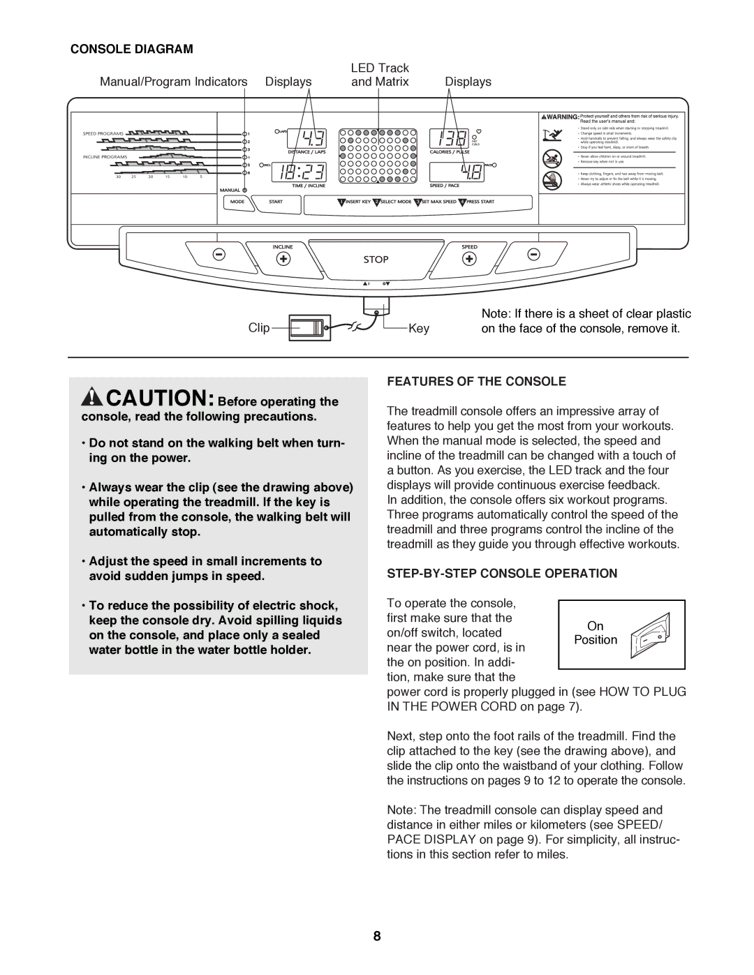 Image IMTL22991 user manual Console Diagram, Features of the Console, STEP-BY-STEP Console Operation 