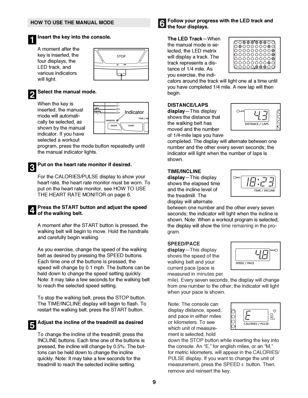 Image IMTL22991 user manual HOW to USE the Manual Mode, Distance/Laps 