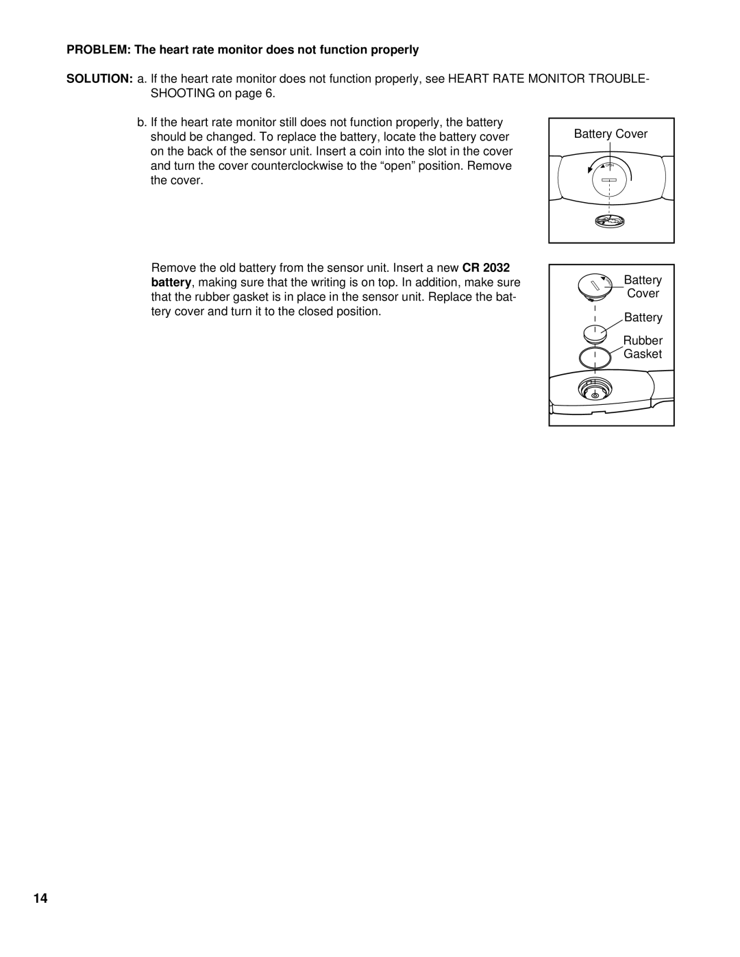 Image IMTL22993 user manual Problem The heart rate monitor does not function properly 