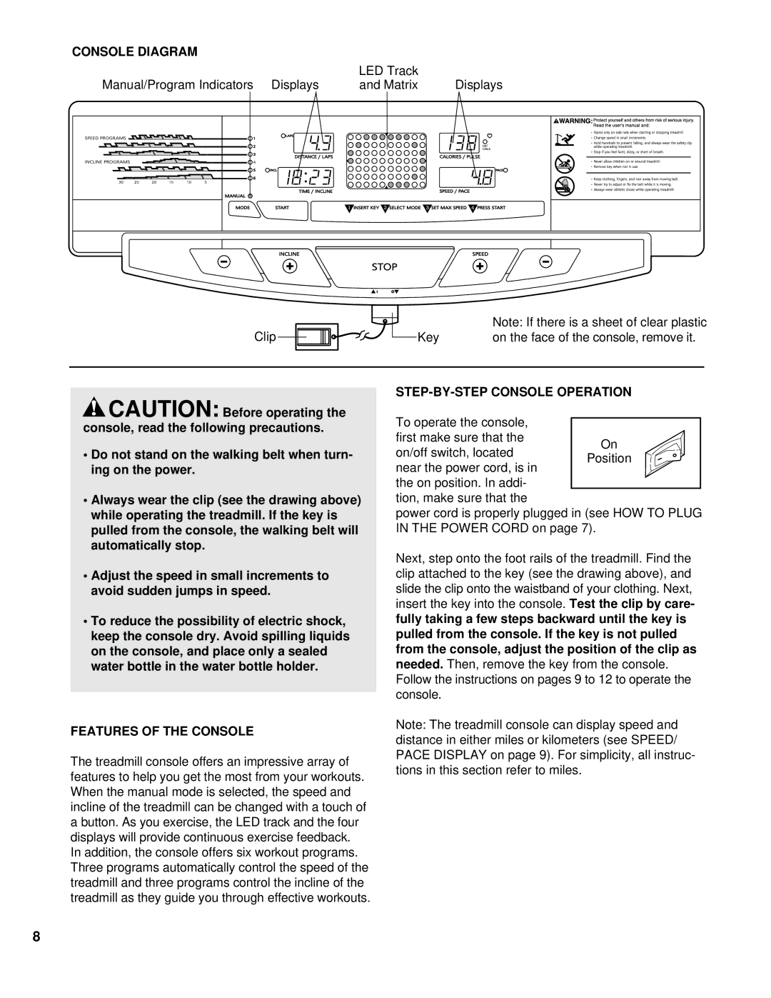 Image IMTL22993 user manual Console Diagram, Features of the Console, STEP-BY-STEP Console Operation 