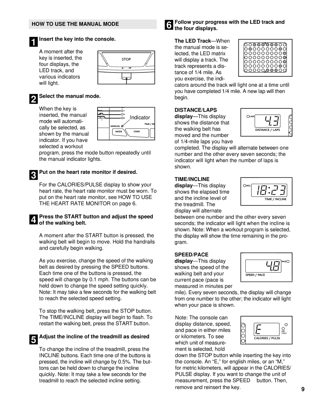 Image IMTL22993 user manual HOW to USE the Manual Mode, Distance/Laps 