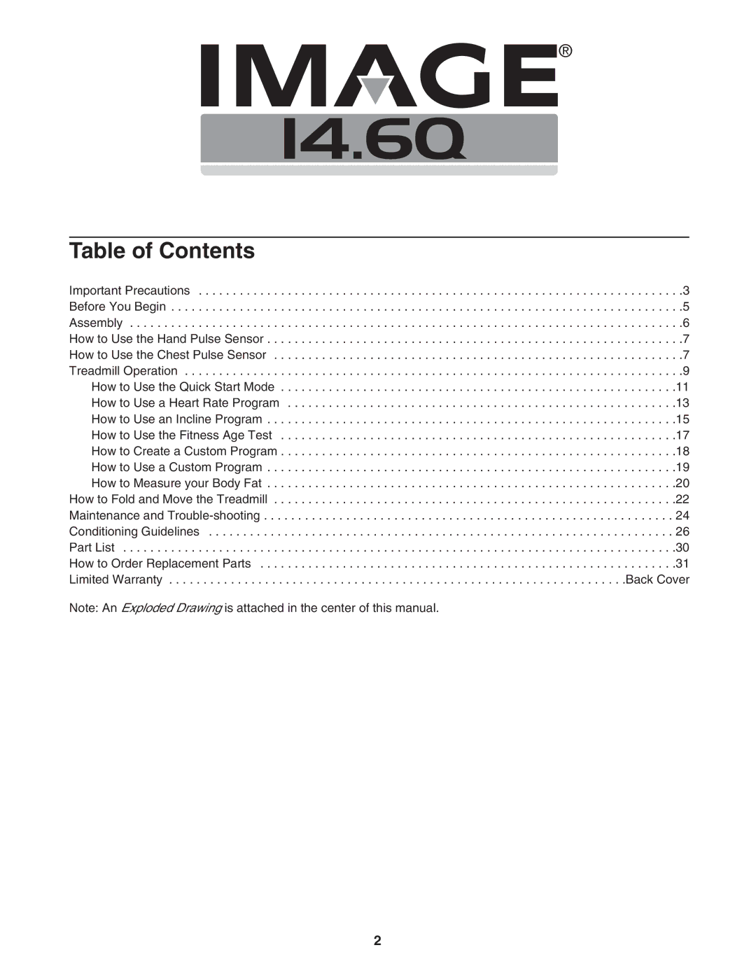 Image IMTL24490 user manual Table of Contents 