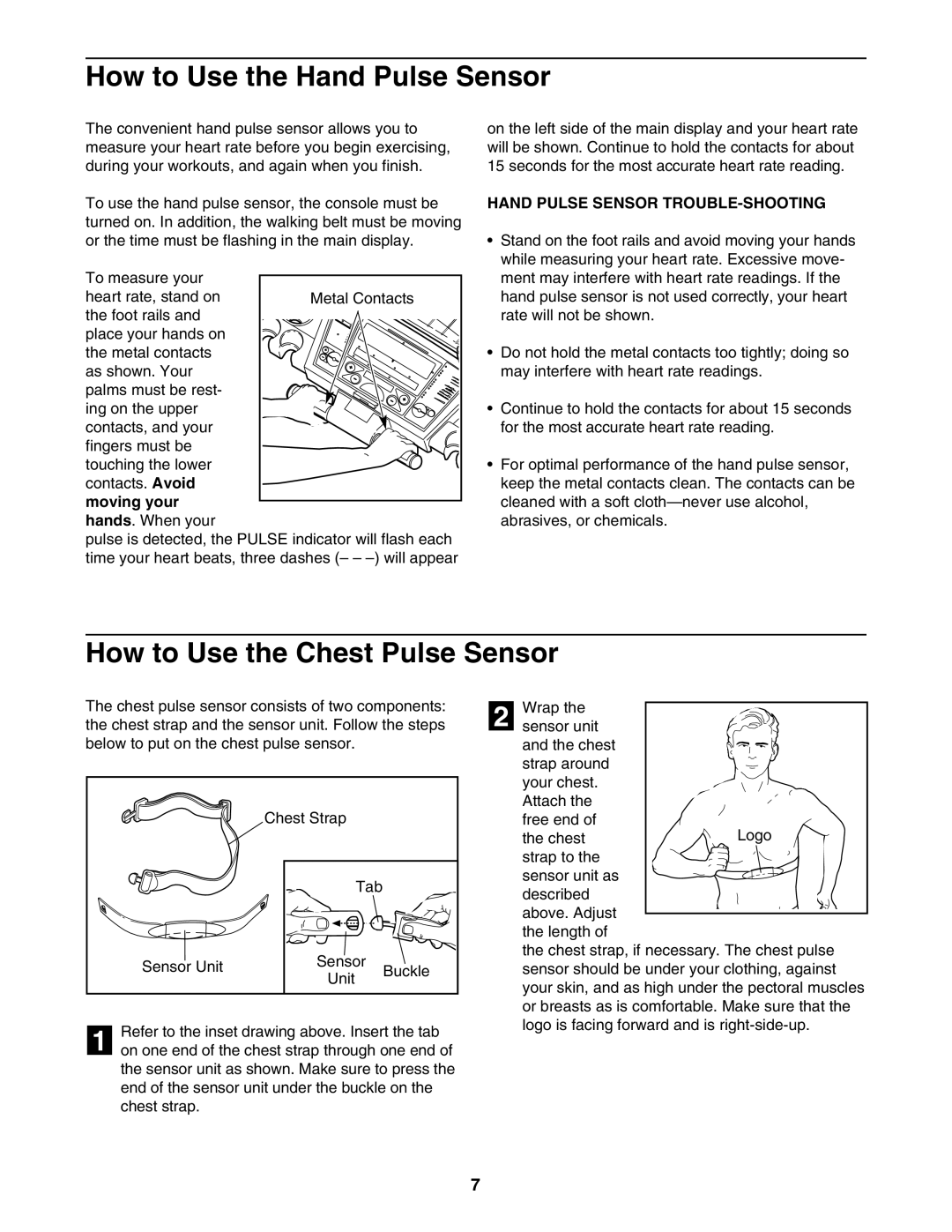 Image IMTL24490 How to Use the Hand Pulse Sensor, How to Use the Chest Pulse Sensor, Moving your hands. When your 